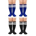 Zando 4 Pairs Kids Soccer Socks Athletic Youth Boys Girls Knee High Socks