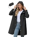 Zando Long Packable Rain Jacket Women Waterproof Raincoat with Hood