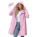 Zando Long Packable Rain Jacket Women Waterproof Raincoat with Hood