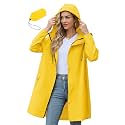 Zando Long Packable Rain Jacket Women Waterproof Raincoat with Hood