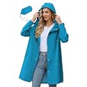 Zando Long Packable Rain Jacket Women Waterproof Raincoat with Hood