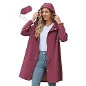 Zando Long Packable Rain Jacket Women Waterproof Raincoat with Hood