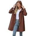 Zando Long Packable Rain Jacket Women Waterproof Raincoat with Hood