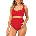 Zando Maternity Swimsuit 2 Piece High Waist Bikini Bathing Suits for Women