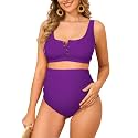 Zando Maternity Swimsuit 2 Piece High Waist Bikini Bathing Suits for Women