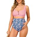 Zando Maternity Swimsuit 2 Piece High Waist Bikini Bathing Suits for Women