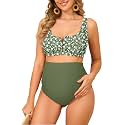 Zando Maternity Swimsuit 2 Piece High Waist Bikini Bathing Suits for Women