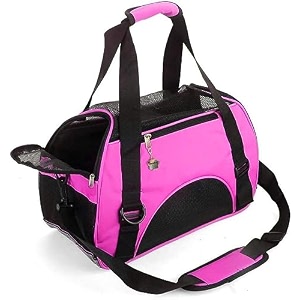 zanesun cat carriersoft-sided pet travel carrier for catsdogs puppy comfort portable foldable pet bag airline approved small pink