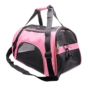 zanesun cat carriersoft-sided pet travel carrier for catsdogs puppy comfort portable foldable pet bag airline approved medium-lightpink