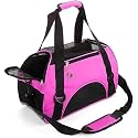 ZaneSun Cat Carrier,Soft-Sided Pet Travel Carrier for Cats,Dogs Puppy Comfort Portable Foldable Pet Bag Airline Approved (Small Pink)