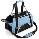 ZaneSun Cat Carrier,Soft-Sided Pet Travel Carrier for Cats,Dogs Puppy Comfort Portable Foldable Pet Bag Airline Approved (Small Blue)