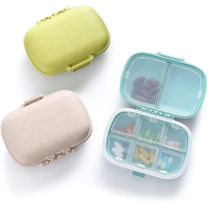 zanic pill medicine organizer storage box with 8 compartments - moisture proof ideal for travel pocket purse daily pill case portable medicine vitamin holder - 1 pcs blue