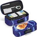 Zannaki Cool Basketball Pencil Pouch with Lock for Boys, Large Capacity Pencil Case with Handle, Special School Supplies Gifts Cute Zipper Pencil Box Soft Pen Storage Bag Organizer for Kids Teens