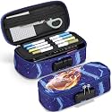 Zannaki Cool Football Pencil Pouch with Lock for Boys, Large Capacity Pencil Case with Handle, Special School Supplies Gifts Cute Zipper Pencil Box Soft Pen Storage Bag Organizer for Kids Teens