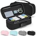 Zannaki Cute Pencil Case with Lock for Boys and Girls, Soft Large Capacity Pencil Case with Handle, Cool School Supplies Pencil Box Pen Stationery Storage Bag Organizer for Kids Teens Adults, Black