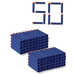 zany brainy blue foam dart bullets compatible with nurf n strike elite guns toy ammo for blasting fun pack of 50for kid