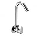 ZAP Pluto Light Chrome Wall Mount Sink Cock for Kitchen and Wash Basin | Brass Wall Mounted Tap for Kitchen Sink and Utility Area | Modern Water Tap with Smooth Flow