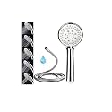 ZAP Delta 5 Function Hand Shower with 1.5m Hose Pipe &amp; Wall Bracket | High Pressure Handheld Shower Head | ABS Body with Chrome Finish | Multi Spray Bathroom Shower Set