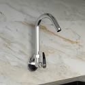 ZAP Stainless Steel, Brass Chrome Kitchen Sink Tap | Wall Flange 7 Year Warranty | Sink Cock Tap for Kitchen Sink Basin with 360° Swivel Spout | Tap for Kitchen Sink Taps (Arrow), Silver