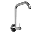 ZAP Elixir Brass Kitchen Sink Tap with Wall Flange | 360° Swivel Spout | Wall Mounted Kitchen Faucet for Sink | Hot or Cold Water | Premium Chrome Finish | 7-Year Warranty