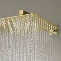 ZAP 15 Inch Shower Arm for Overhead Shower Head | Premium Stainless Steel Wall Mounted Shower Rod | Luxury Gold Finish | Rust Resistant Heavy Duty Shower Extension Arm for Rainfall Shower Heads