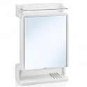 ZAP Bathroom Mirror Cabinet | Wall Mounted Organizer | White Plastic Storage Unit | Premium Compact Shelf | Multi Utility Mirror