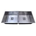 ZAP Quiet Design Double Bowl Kitchen Sink – 45x20 cm Chrome Finish with R-Angle Corners, Thick Soundproof Padding, Easy Filter Drainage System | Modern Stainless Steel Sink for Modular Kitchens