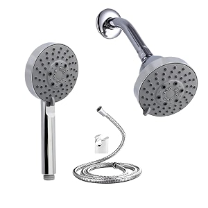zap ultra sh 1388 overhead and hand shower combo  dual shower head set  multi-spray settings  chrome finish  spa-like rain shower  easy installation
