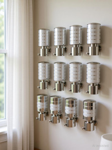ZAPEX Silver Rod Rail Bracket Curtain Knobs