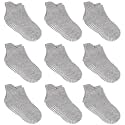 Zaples Baby Non Slip Grip Ankle Socks with Non Skid Soles for Infants Toddlers Kids Boys Girls