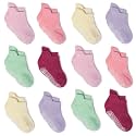 Zaples Baby Non Slip Grip Ankle Socks with Non Skid Soles for Infants Toddlers Kids Boys Girls