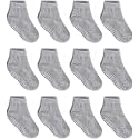 Zaples Baby Non Slip Grip Ankle Socks with Non Skid Soles for Infants Toddlers Kids Boys Girls