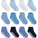 Zaples Baby Non Slip Grip Ankle Socks with Non Skid Soles for Infants Toddlers Kids Boys Girls