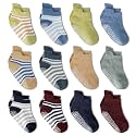 Zaples Baby Non Slip Grip Ankle Socks with Non Skid Soles for Infants Toddlers Kids Boys Girls