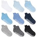 Zaples Baby Non Slip Grip Ankle Socks with Non Skid Soles for Infants Toddlers Kids Boys Girls