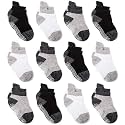 Zaples Baby Non Slip Grip Ankle Socks with Non Skid Soles for Infants Toddlers Kids Boys Girls