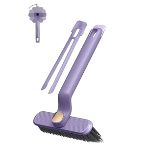 zapsol multi-function bathroom cleaning brush with hard bristles  mini gap cleaning brush  2-in-1 floor scrubber amp rotating crevice grout cleaner  ergonomic gap cleaning tool for bathroom