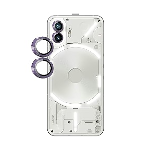 zarala 2 pack camera lens protector for nothing phone 2 5g tempered glassnight shooting modemetal material ringhd clairity-purple
