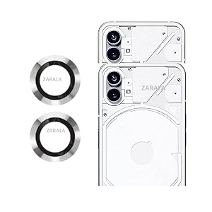 zarala 3 pack camera lens protector for nothing phone 2 5g tempered glassnight shooting modemetal material ringhd clairity-silver