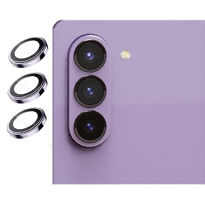 zarala 3 pack camera lens protector for samsung galaxy z fold 5 5g tempered glassnight shooting modemetal material ringhd clairity-purple