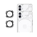 ZARALA [3 Pack Camera Lens Protector for Nothing Phone (2) 5G Tempered Glass/Night Shooting Mode/Metal Material Ring/HD Clairity-Silver