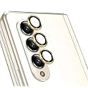 ZARALA [3 Pack Camera Lens Protector for Samsung Galaxy Z Fold 5 5G Tempered Glass/Night Shooting Mode/Metal Material Ring/HD Clairity-Gold
