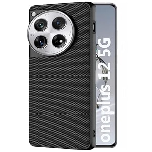 zarala ack cover case for oneplus 12 5g  slim amp lightweight  ultra-premium design  camera protection bump  fabric texture back case cover for oneplus 12 pc amp tpu black