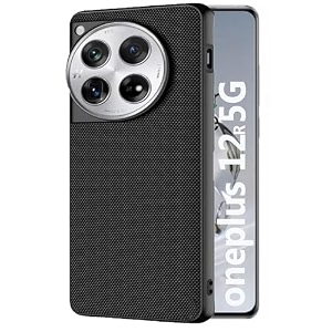 zarala ack cover case for oneplus 12r 5g  slim amp lightweight  ultra-premium design  camera protection bump  fabric texture back case cover for oneplus 12r pc amp tpu black