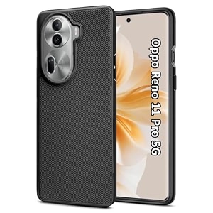 zarala ack cover case for oppo reno 11 pro 5g  slim amp lightweight  ultra-premium design  camera protection bump  fabric texture back case cover for reno 11 pro 5g pc amp tpu black
