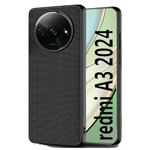 zarala ack cover case for redmi a3 2024  slim amp lightweight  ultra-premium design  camera protection bump  fabric texture back case cover for redmi a3 5g pc amp tpu black