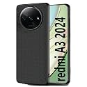 ZARALA ack Cover Case for Redmi A3 2024 | Slim &amp; Lightweight | Ultra-Premium Design | Camera Protection Bump | Fabric Texture Back Case Cover for Redmi A3 5g (PC &amp; TPU, Black)