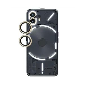 zarala aluminum alloy camera lens tempered glass for nothing phone 2 5g metal ring anti-scratch bubble-free camera lens protector gold
