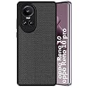 ZARALA Back Cover Case for Oppo Reno 10 / Reno 10 Pro 5G | Slim &amp; Lightweight | Ultra-Premium Design | Camera Protection Bump | Fabric Texture Case Cover (Polycarbonate | Black)
