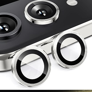 zarala camera lens frame glass compatible with samsung galaxy z flip7 5g tempered glass aluminum alloy frame individual camera lens protector cover z flip7 5g silver